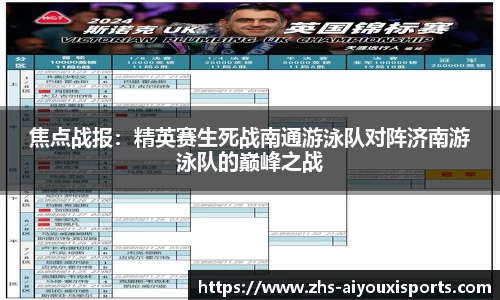 焦点战报：精英赛生死战南通游泳队对阵济南游泳队的巅峰之战
